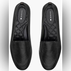 Birdies Vesper Lux Black Tumbled Leather Comfort Loafers Flats 6 NWOT No Box